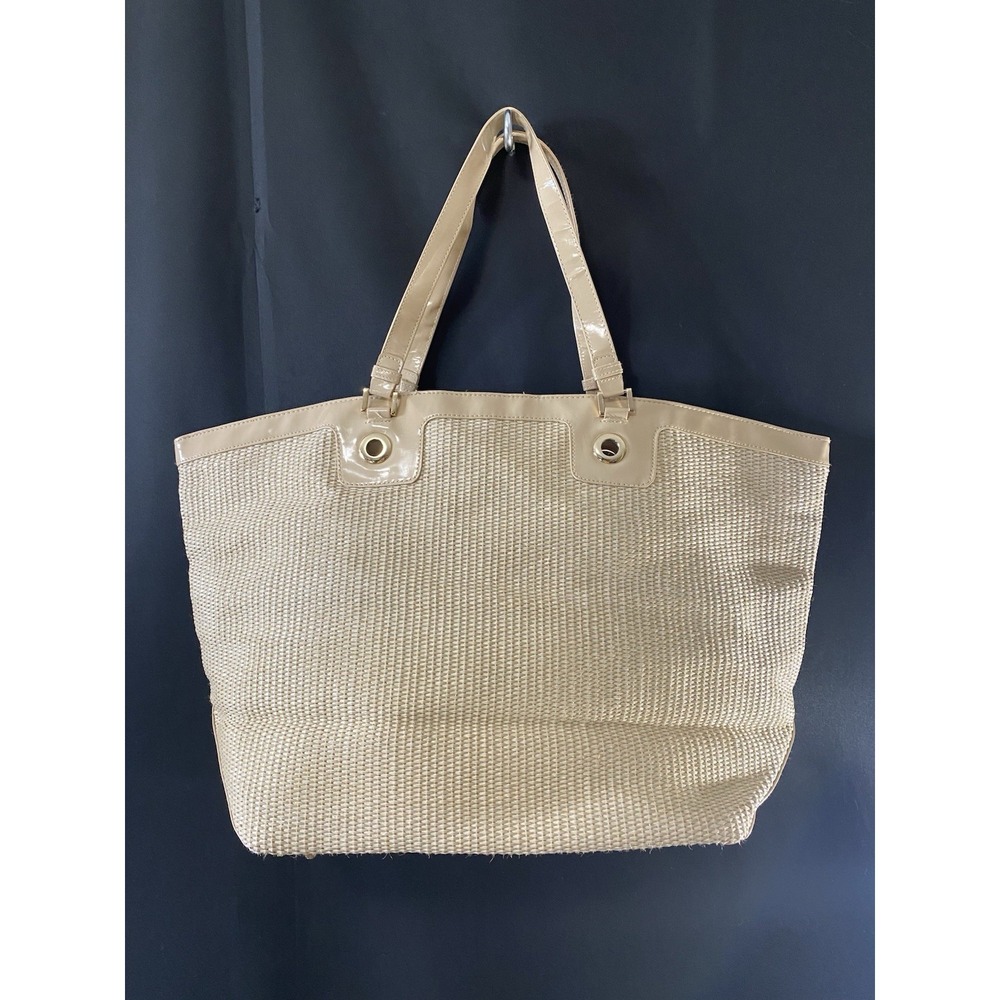 Versace Parfums Woven Wicker Beach Bag Tote Oversized High End Slow Fashion Glam